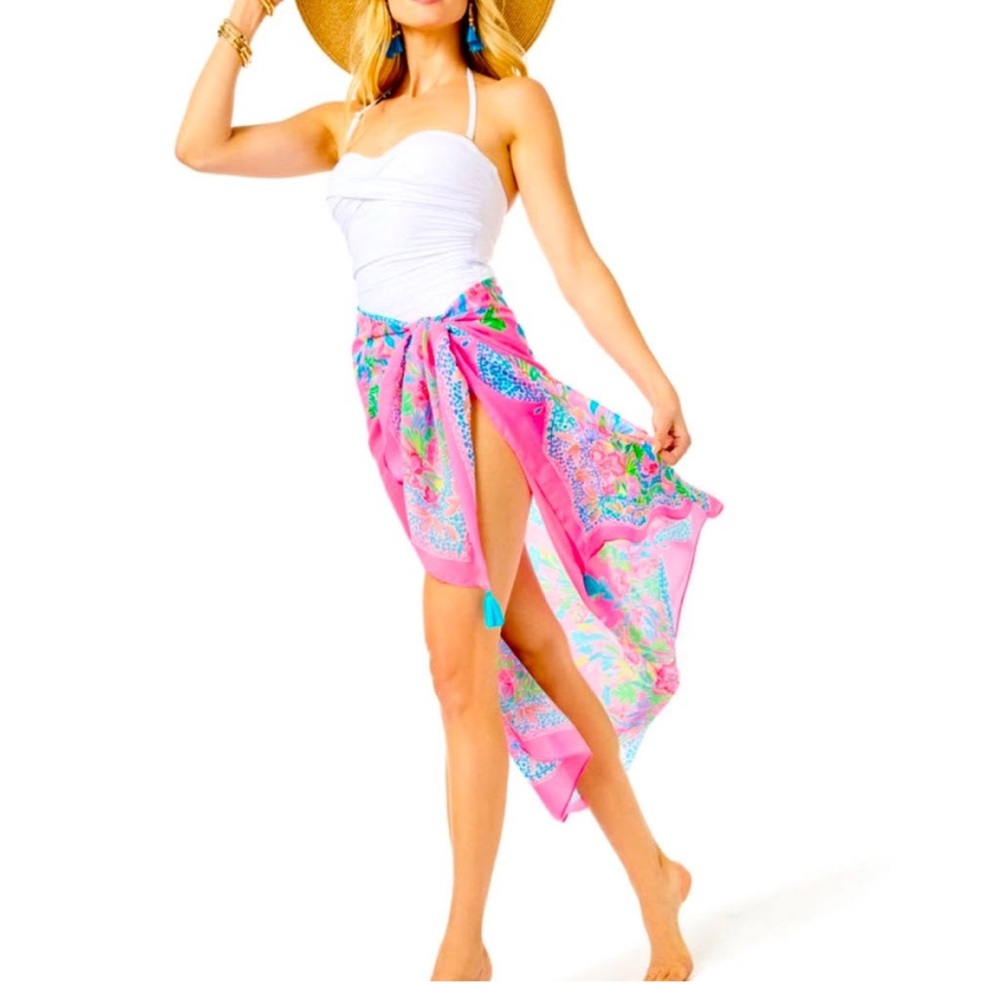 Lilly Pulitzer Pink Floral Swim Sarong